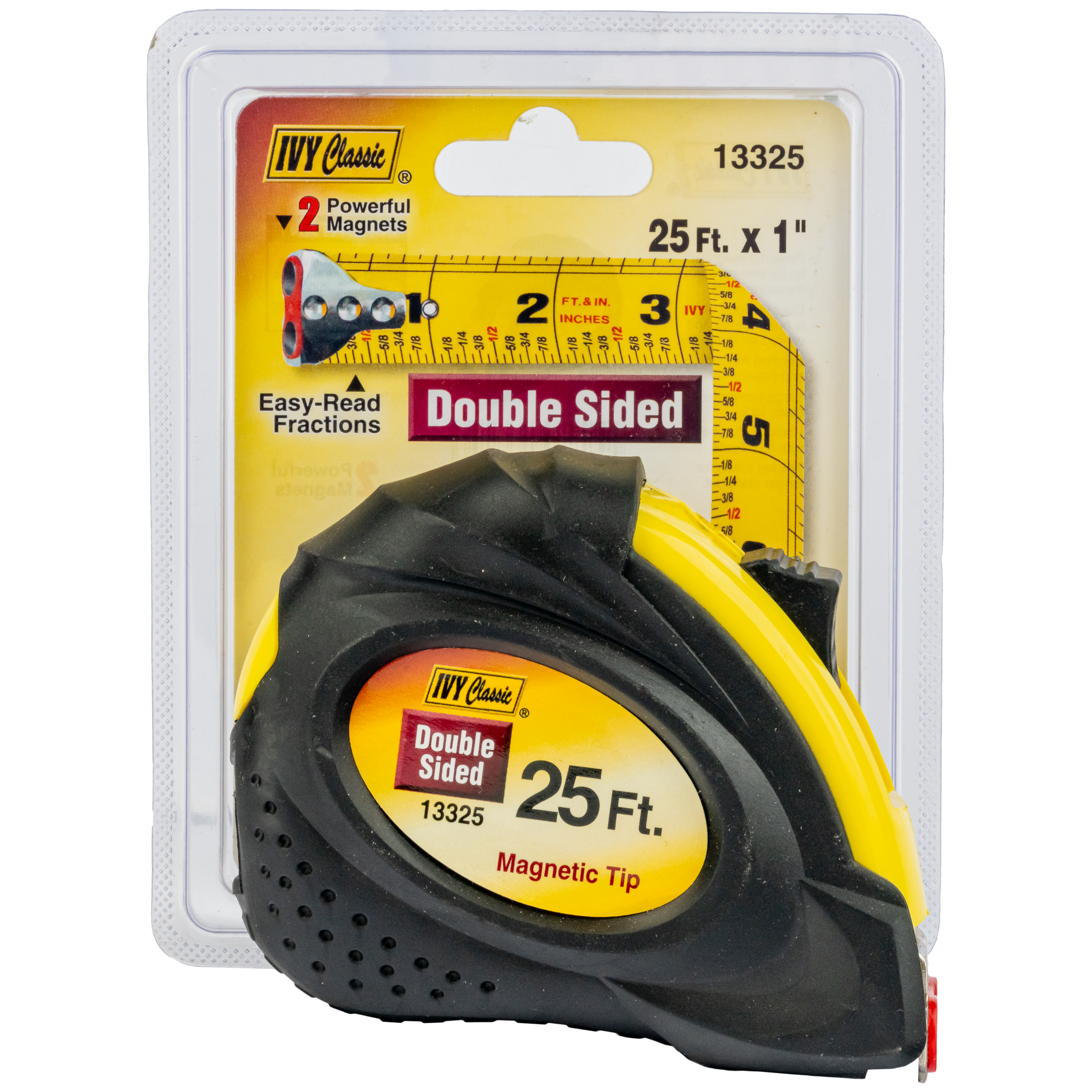 25' Double-sided Tape Measure with Magnetic Tip